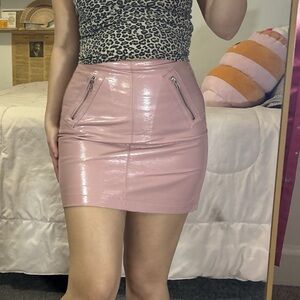 Forever 21 Shiny Pink Mini Skirt
